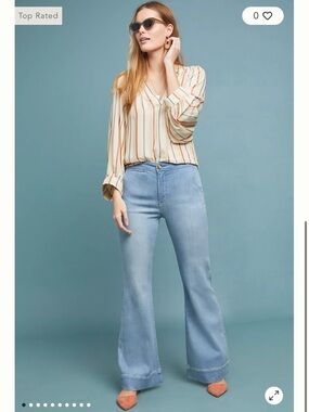 Pilcro High-Rise Bootcut Jeans Pants Size 28/9 Light Denim ANTHROPOLOGIE stretch